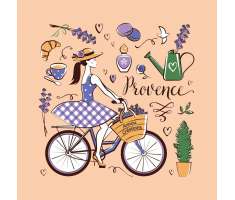 Collection Provence à vélo rose-orangé