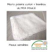 Lingette lavable ultra douce -  Provence cigales blanche - Micro-polaire écrue