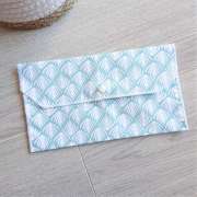 Pochette en tissu multi-usages format enveloppe personnalisable - Feuille palme blanche Coton uni blanc