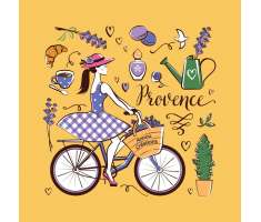 Collection Provence à vélo jaune