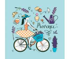 Collection Provence à vélo bleue