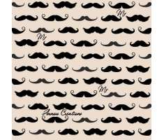Tissu coton Moustaches dessiné par Annou imprimé dans le Var