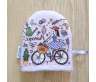 Gant de toilette enfant motif provence à vélo lavande