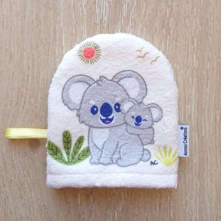 Gant de toilette enfant motif koala
