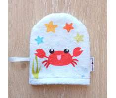 Gant de toilette enfant motif crabe
