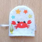 Gant de toilette enfant motif crabe