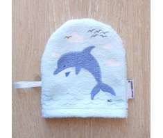 Gant de toilette enfant motif dauphin