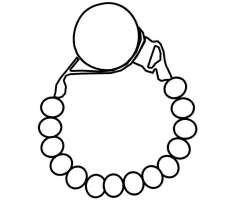 Personnalisation attache tétine : perles - Sans
