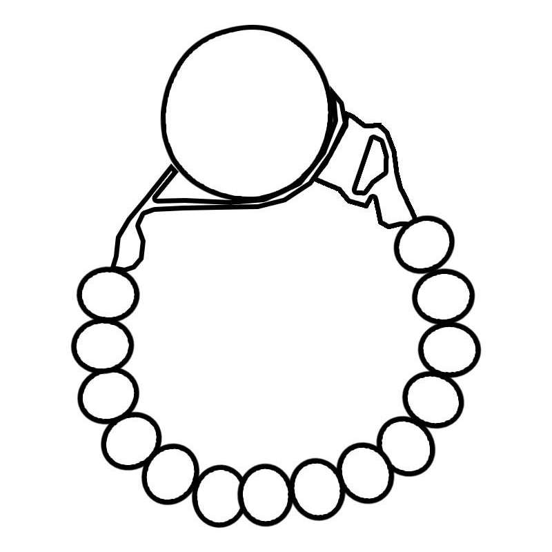 Personnalisation attache tétine : perles - Sans